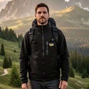 Mountain Hardwear Conduit Softshell Jacket Men XL‎ Pockets Outdoors Active Black